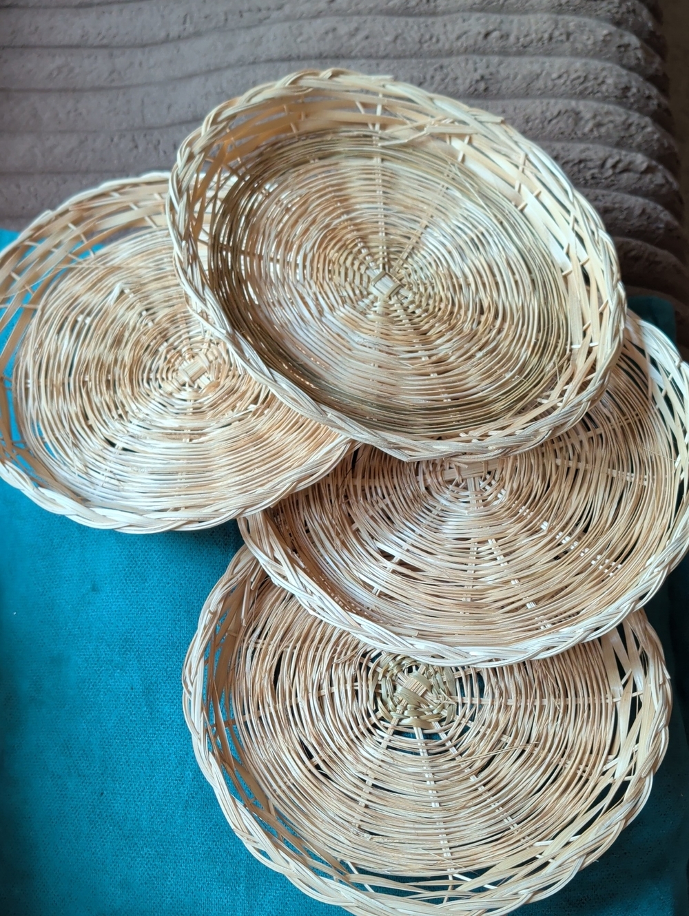 Natural Rattan Serving Baskets - Set of 4